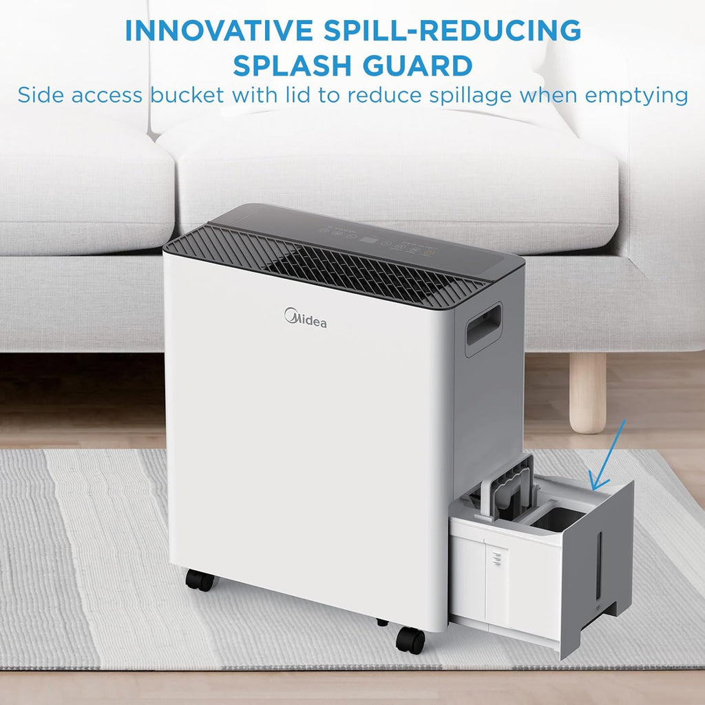 Midea 4,500 Sq. Ft. Dehumidifier with Pump Included 50 Pint - Ideal for Basements, Large & Medium Sized Rooms, and Bathrooms (Renewed)