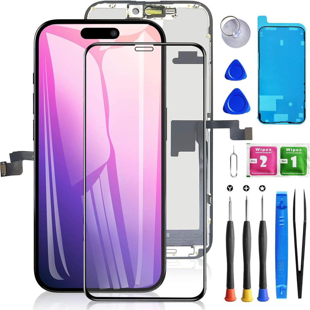 for iPhone 16 Promax Screen Replacement 6.9 inch, 3D Touch LCD Screen Display Digitizer Frame Assembly Repair Kit with Waterproof Seal+Repair Tools+Screen Protector for A3296,A3084,A3295,A3297