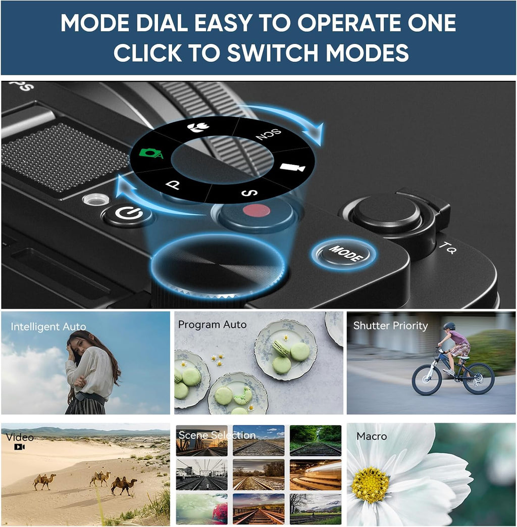 ORDRO 5K Digital Camera for Content Creators and Vloggers, 64MP Vlogging Camera for YouTube, WiFi Cameras for Photography with Flip Touchscreen, Auto-Focus, Wide Angle for Photography, with Stand