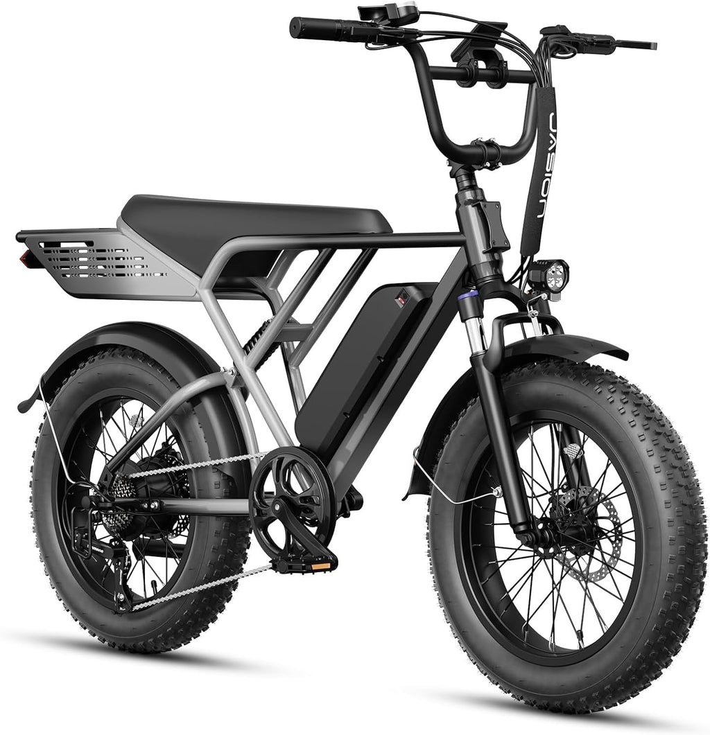 Jasion RetroVolt Electric Bike for Adults, 2000W Peak Motor- 30MPH Electric Dirt Bike, 48V 13AH Battery Mountain EBike, Max 70Miles Electric Motorcycle, 20'' X 4'' Fat Tire All-Terrain E-Bike