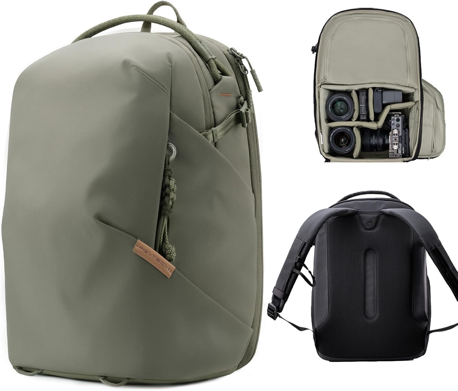 PGYTECH OneGo Lite 22L Camera Backpack DSLR/Mirrorless Bag for Sony/Canon, Photography Pack for 16' Laptop, Forest Green