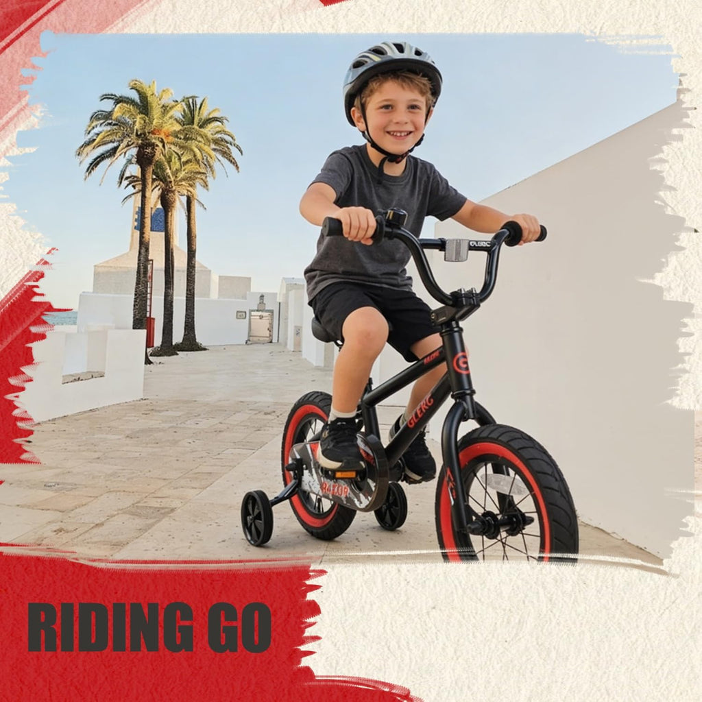 Glerc Kids Bike for Ages 1-8 Years Old, 12-16 Inch BMX Style Kids Bicycle with Training Wheels, Boys Bike for Children and Toddler, Multiple Colors