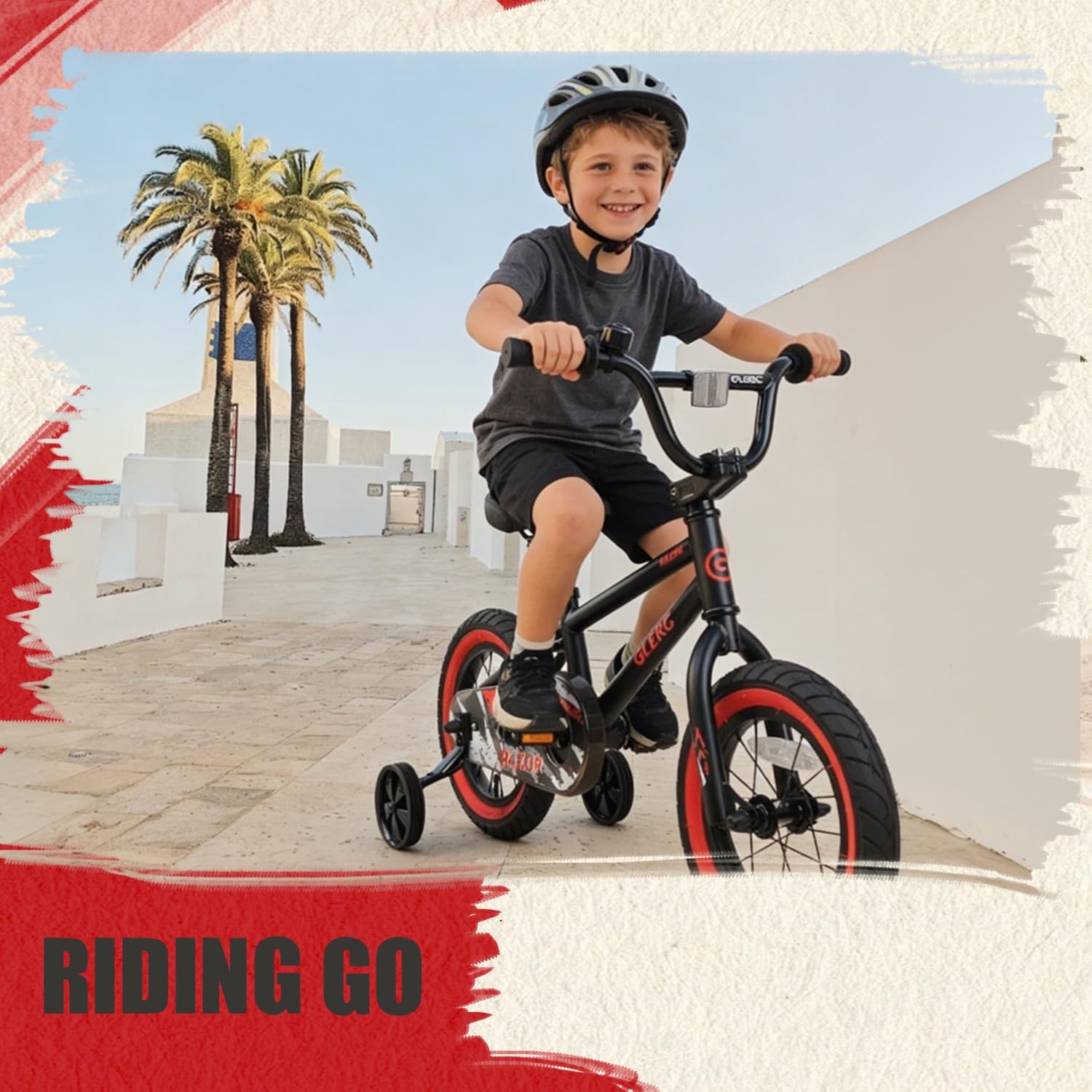 Glerc Kids Bike for Ages 1-8 Years Old, 12-16 Inch BMX Style Kids Bicycle with Training Wheels, Boys Bike for Children and Toddler, Multiple Colors