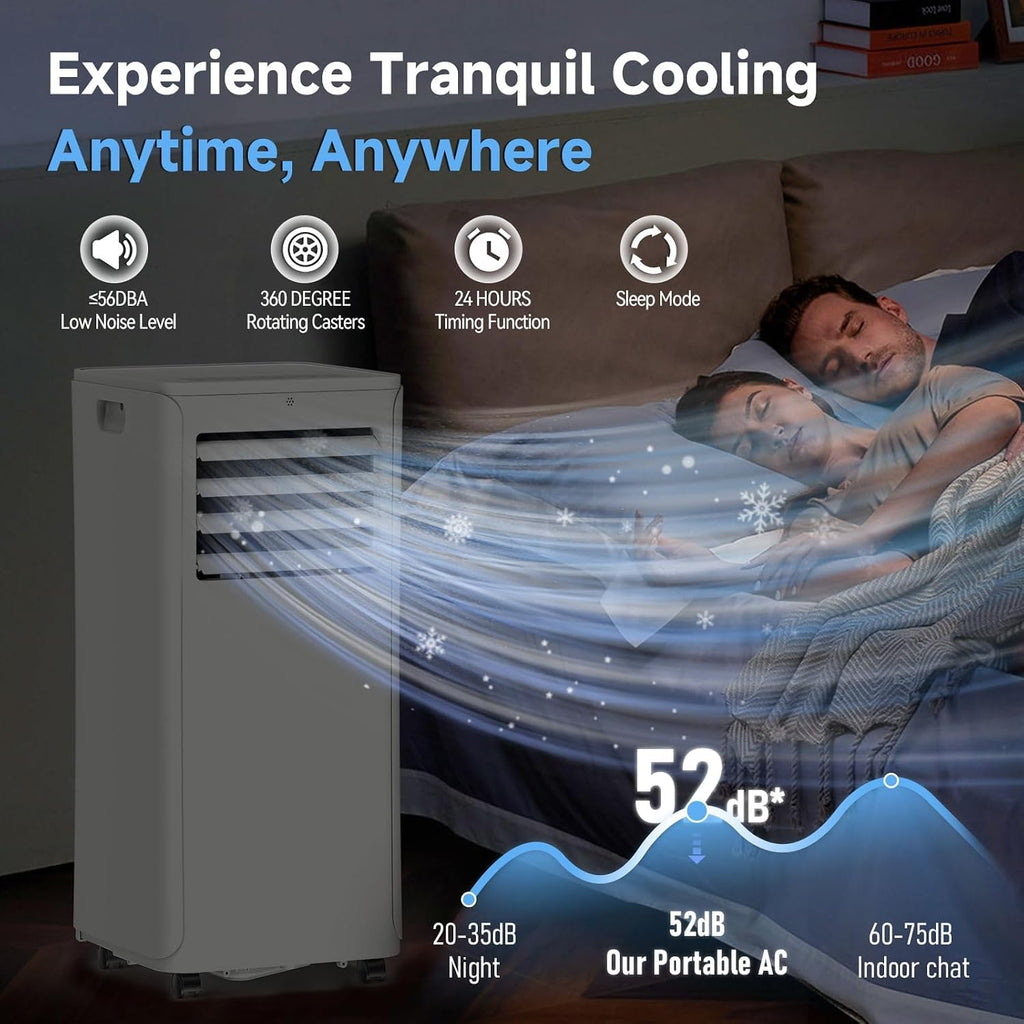 12000 BTU Portable Air Conditioner, 3-in-1 AC Unit with Dehumidifier & Fan Mode, Quiet Operation for Bedroom, Cools up to 550 sq.ft, 24-Hour Timer, Remote & Window Installation Kit Included