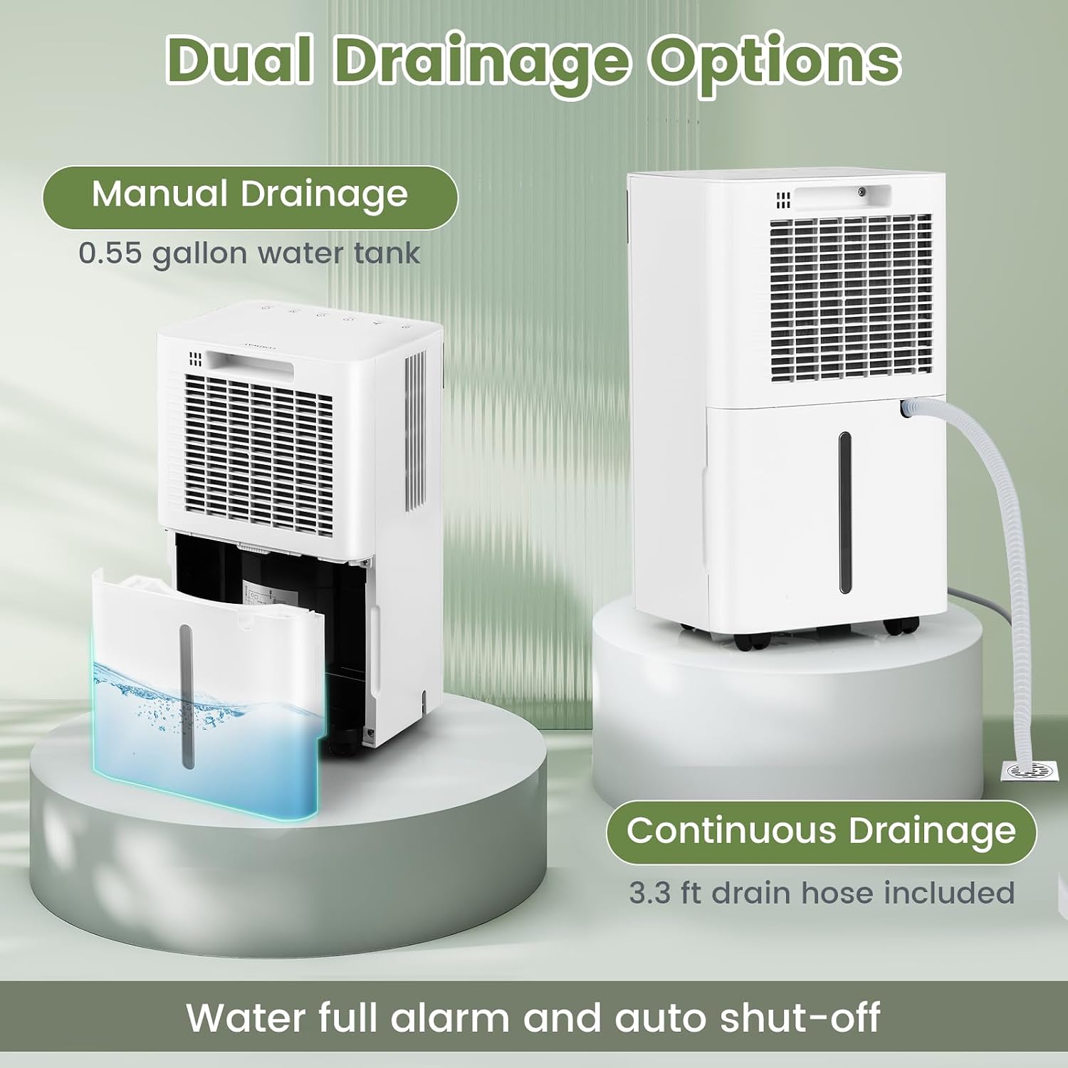COSTWAY 32 Pints Dehumidifier, 24H Timer, 3-Color Indicator, Drain Hose & Wheels, Low Noise, 2000 Sq.Ft Portable Dehumidifier Home, Bathroom, Bedroom