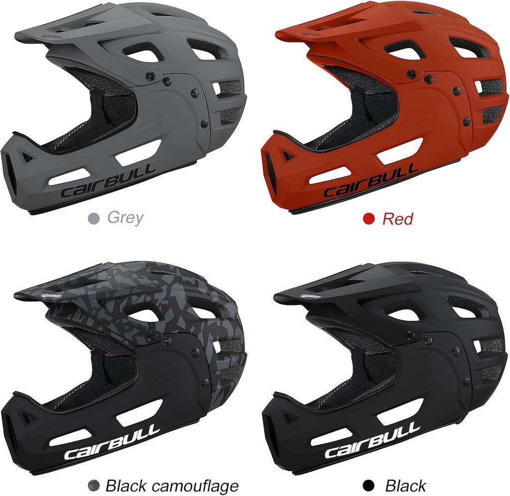 Lixada Cycling Helmet for Adults Full Face Bike Helmet Adult Cycling Helmet with Detachable Chin Guard and Visor for Mountain Biking 54-61 cm