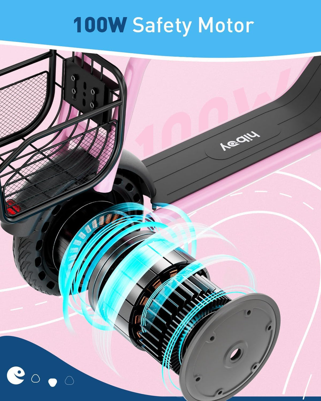 Hiboy Q2 Lite Electric Scooter with Seat for Kids Ages 4–10, LED Lights, UL Certified, 9.3 MPH, 100W Motor, Easy Control