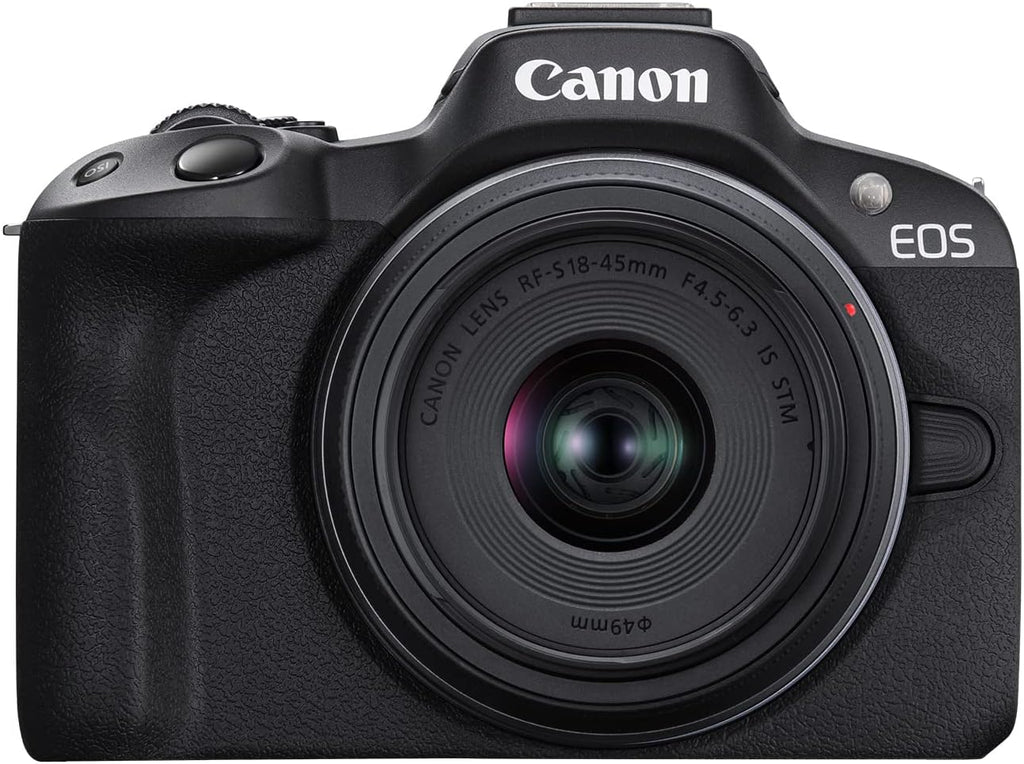 Canon EOS R50 Mirrorless Camera RF-S18-45mm F4.5-6.3 is STM Lens Kit, 24.2 Megapixel CMOS (APS-C) Sensor, 4K Video, Vlogging, Content Creation, Photography, Digital Camera, Black