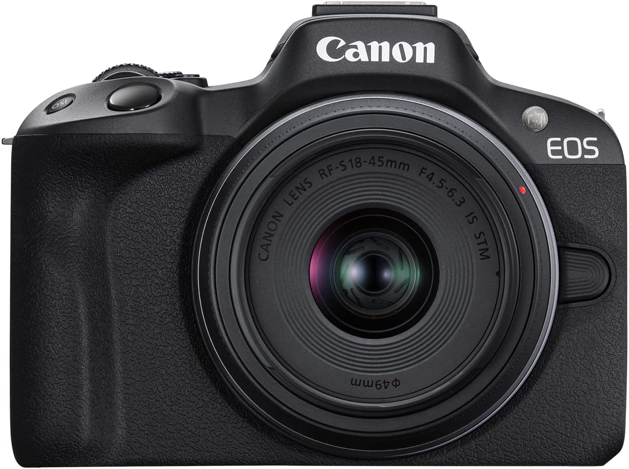 Canon EOS R50 Mirrorless Camera RF-S18-45mm F4.5-6.3 is STM Lens Kit, 24.2 Megapixel CMOS (APS-C) Sensor, 4K Video, Vlogging, Content Creation, Photography, Digital Camera, Black