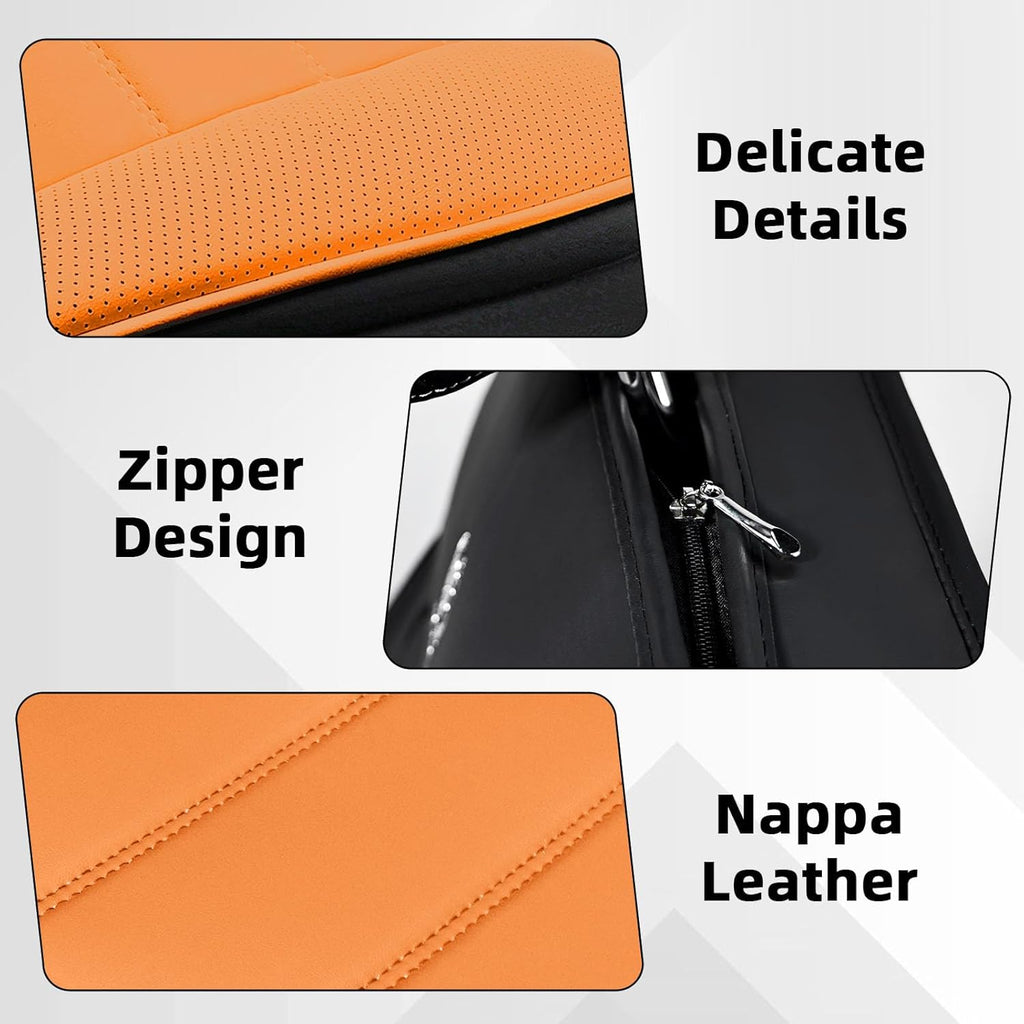 Car Seat Cover Fit for Honda Pilot 2003-2025,Compatible Airbag Non-Slip Waterproof Seat Cover,Car Seat Protector Premium Interior (Standard 2 Seats,Black Orange)
