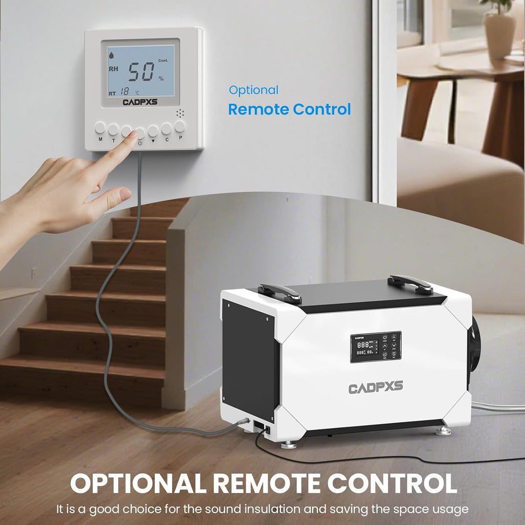 CADPXS Crawlspace Dehumidifier, 145 Pints Commercial Dehumidifier with Drain Hose for Crawl Spaces, Basements, Industrial and Water Damage, Large Capacity, Memory Restart, 5 Years Limited Warranty