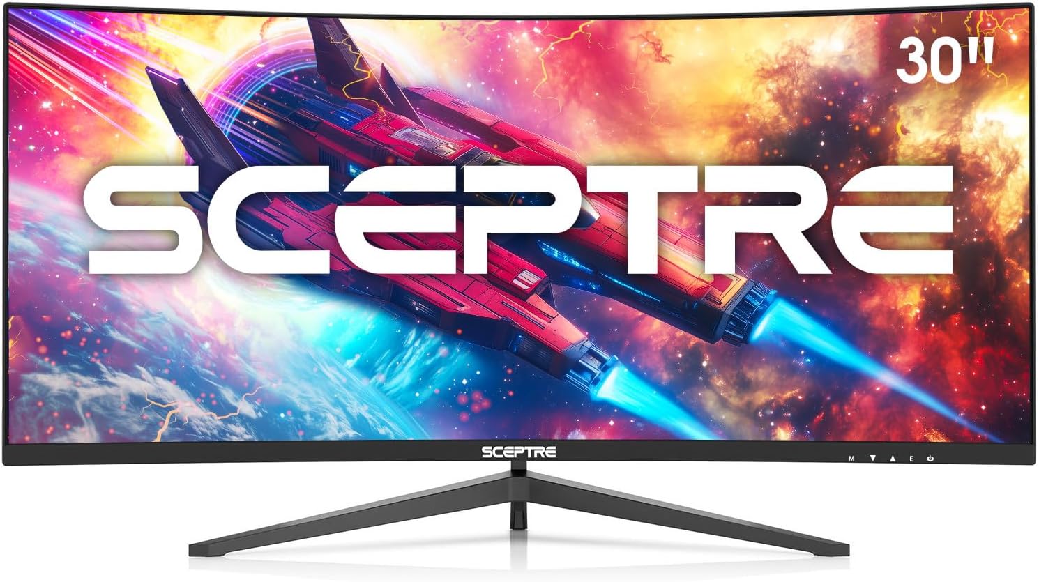 Sceptre Prime Curved 30-inch Gaming Monitor 200+Hz FreeSync Build-in Speakers 2560 x 1080p HDMI DP Machine Black 2026 (C305B-200UN Series)