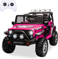 SEHOMY 2 Seater Electric Car for Kids, 12V Ride on Toys Power Wheels with Remote - 3 Speeds, Spring Suspension, 110LB Max, LED Lights, Music, Kids Electric Vehicles Toddler Truck for Boys Girls Pink