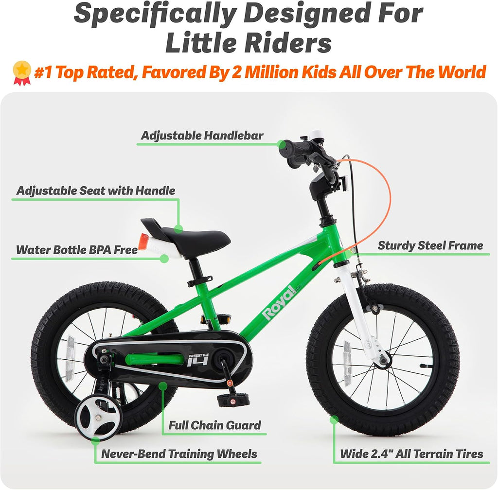 RoyalBaby Kids Bike with Dual Handbrake for Beginners,12 14 16 18 20 Inch Bicycle for Boys & Girls Ages 3-10 Years