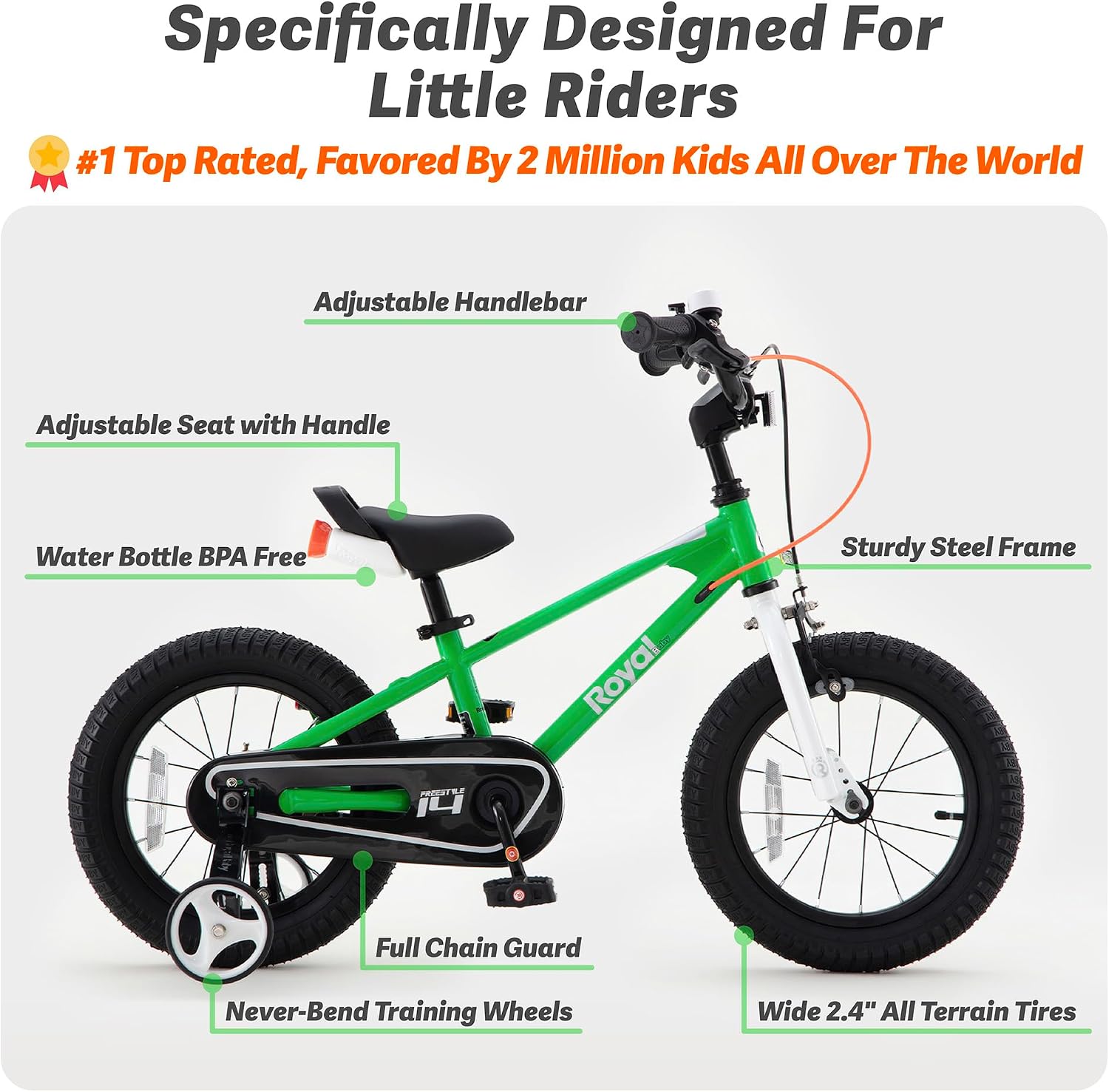 RoyalBaby Kids Bike with Dual Handbrake for Beginners,12 14 16 18 20 Inch Bicycle for Boys & Girls Ages 3-10 Years