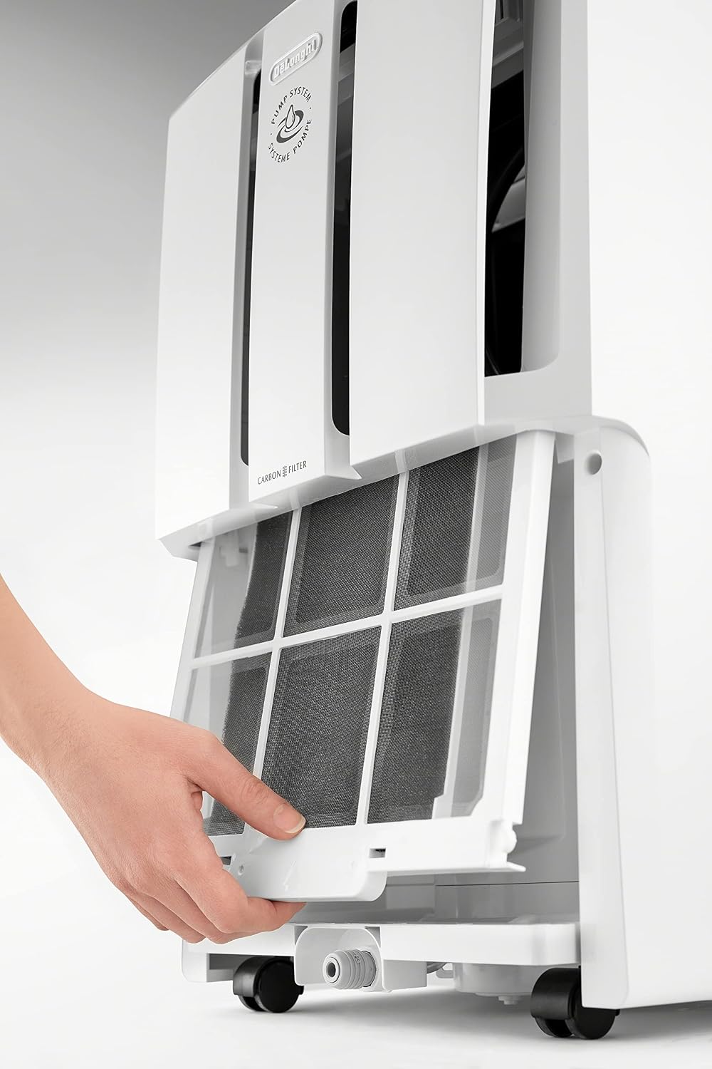De'Longhi 50 Pint Dehumidifier with Pump, White
