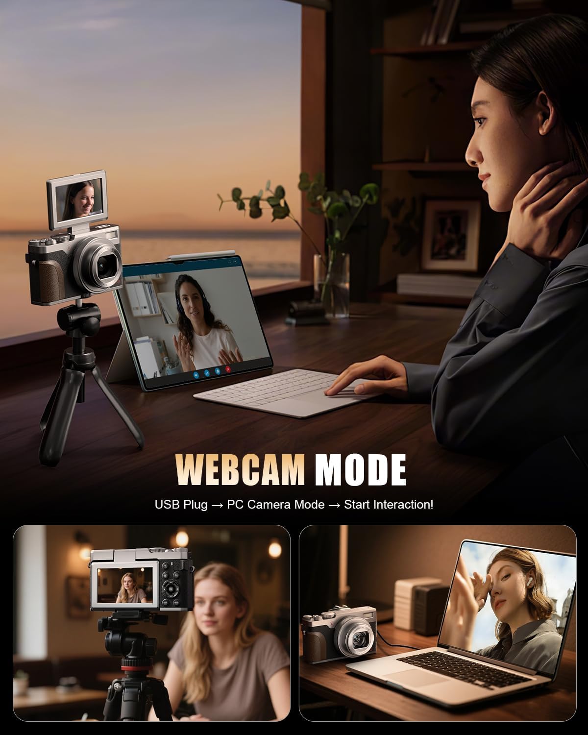 NBD 5K 64MP Digital Camera for Photography with 18X Zoom,2026 Upgraded Autofocus Vlogging Camera,Point and Shoot Digital Cameras with 2 Batteries,64GB TF Card,Flash, Anti-Shake(Silver)