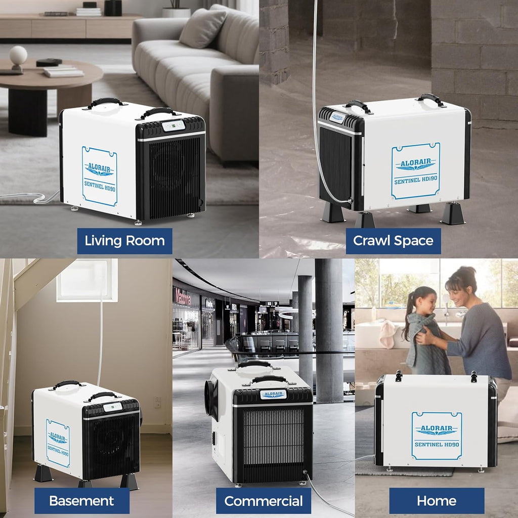 ALORAIR Wi-Fi Crawl Space Dehumidifier, 198 PPD Basement Dehumidifiers with Condensate Pump, Auto-Defrost, Rare Earth Alloy Tube Evaporator