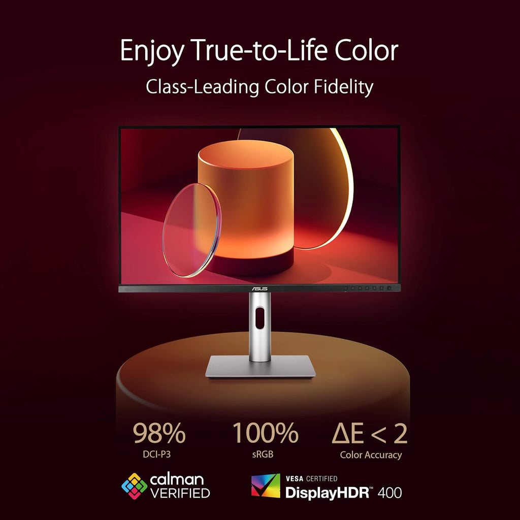 ASUS ProArt Display 32' (31.5' viewable) Professional Monitor (PA329CRV) - IPS, 4K UHD (3840 x 2160), 98% DCI-P3, Color Accuracy ΔE < 2, Calman Verified, USB-C PD 96W, Daisy-Chain, VESA DisplayHDR400