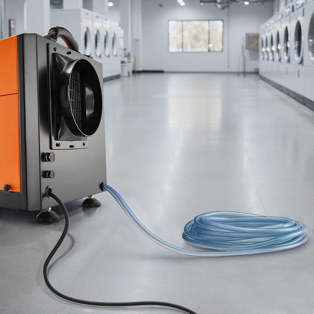 VEVOR 156 Pints Commercial Dehumidifier with Drain Hose, Portable Crawl Space Dehumidifiers for Basement Storage Room Industrial Grade, Auto Defrost/Drainage, Heavy-duty Galvanized Steel, LED Indicate