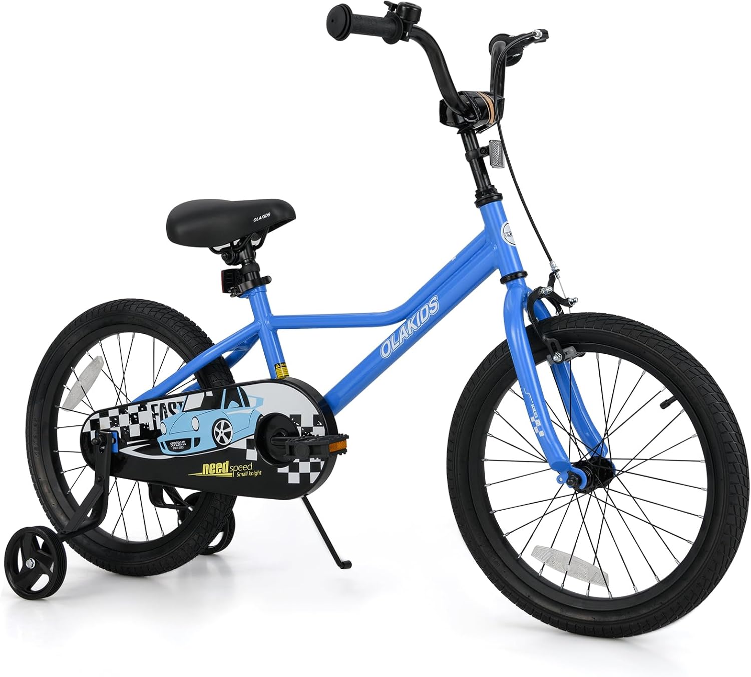 Olakids Kids Bike, 12 14 16 18 Inch Racing Car Themed Toddlers Bike with Training Wheels Adjustable Seat and Handlebar Coaster Brake and Handbrake, Children Bicycle for Boys Girls
