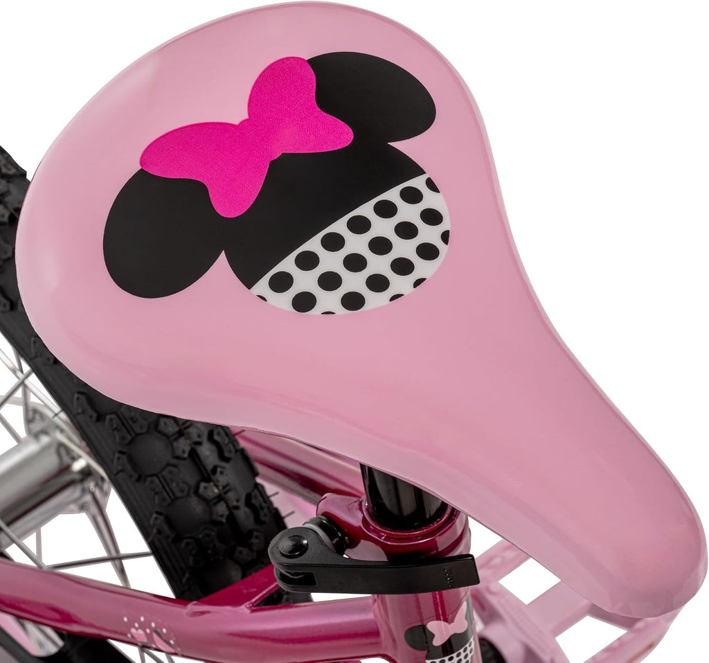 Huffy Disney Girls' Bikes, 12/16 Inch Sizes, Ages 3+ Years Old, Disney Princess, Minnie Mouse, Frozen Bicycles, Characters, Removable Training Wheels, Streamers, Easy Assembly, Durable, Safe