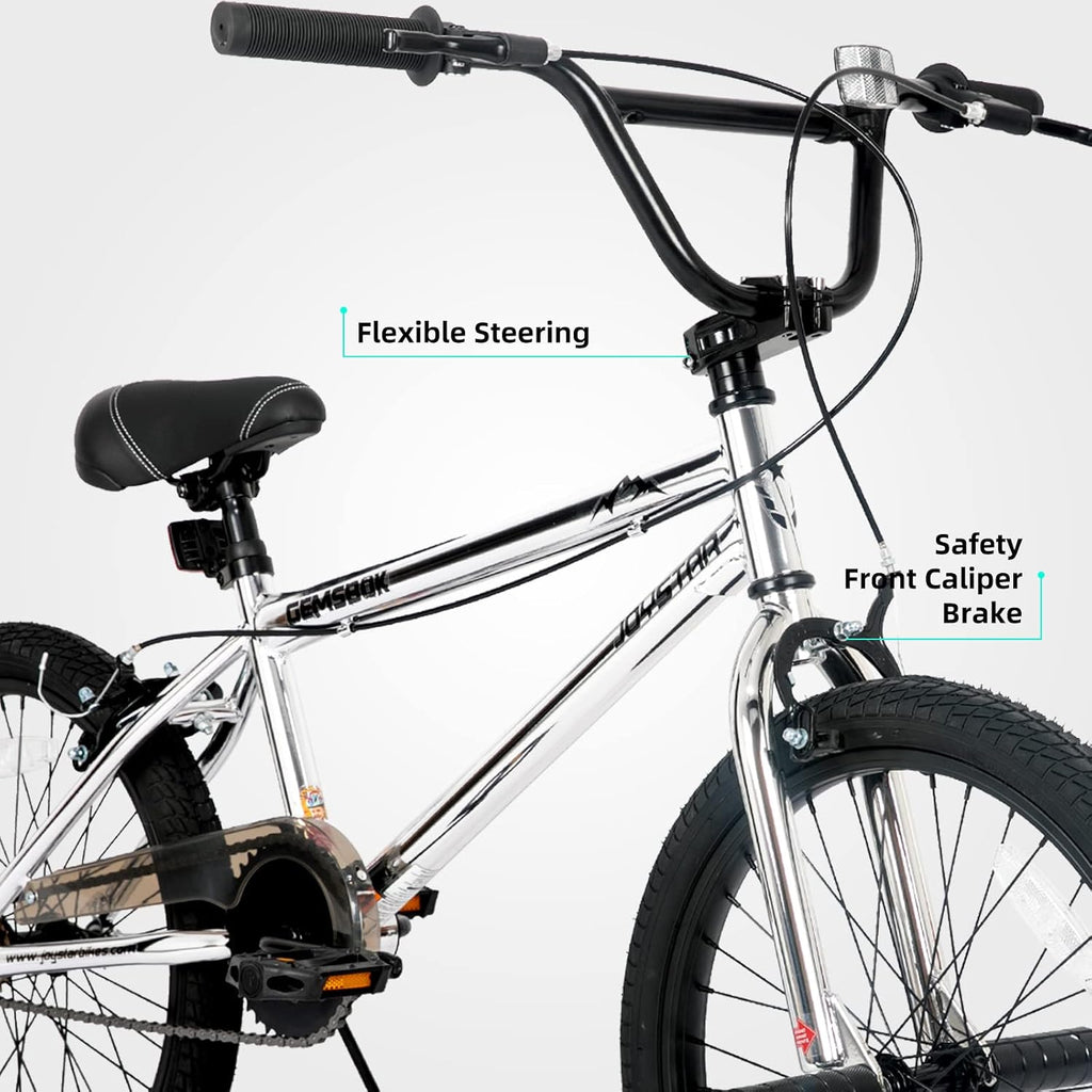 JOYSTAR 20 Inch Kids BMX Bike for Boys and Girls Age 7-12 | Freestyle Bicycle for Beginner Level Riders with Dual Hand Brakes & 2 Pegs | 20' Kids Bike