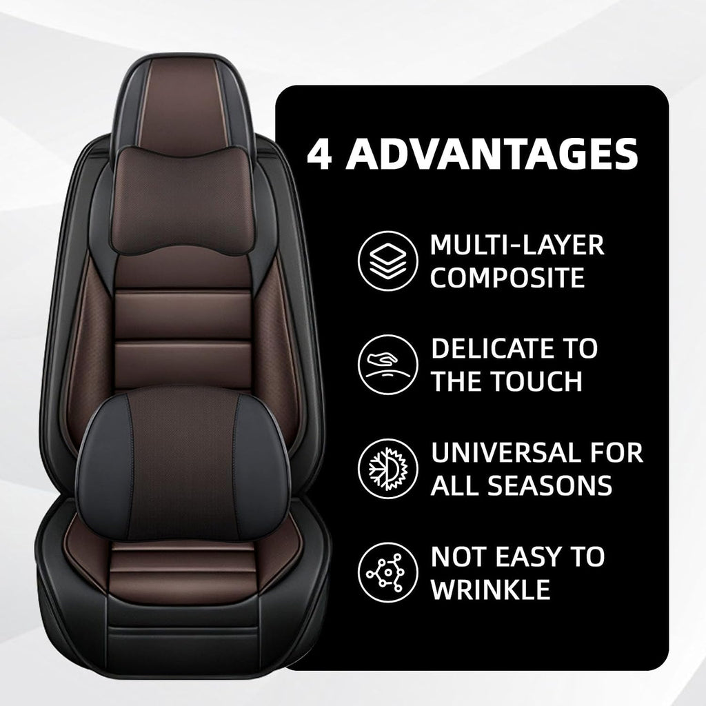 Car Seat Cover Fit for Honda Pilot 2003-2025,Compatible Airbag Non-Slip Waterproof Seat Cover,Car Seat Protector Premium Interior (Luxury 5 Seats,Black Coffee)
