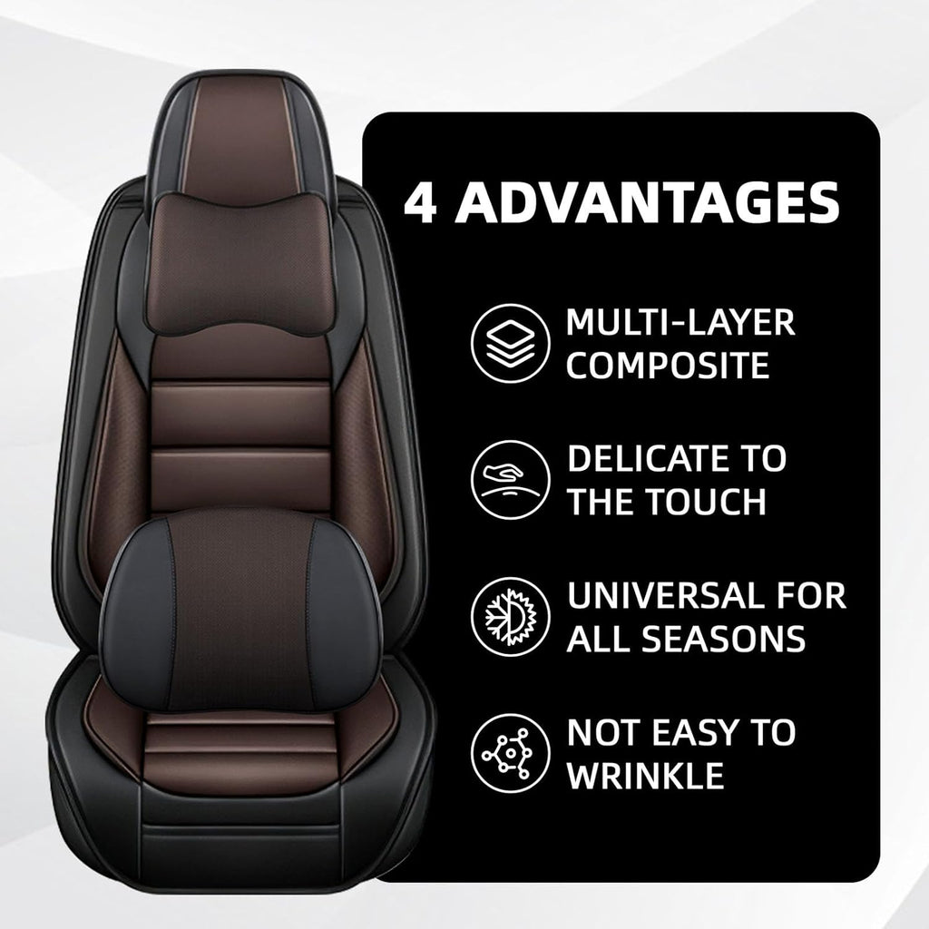 Car Seat Cover Fit for Jeep Wrangler 2000-2025,Compatible Airbag Non-Slip Waterproof Seat Cover,Car Seat Protector Premium Interior (Luxury 5 Seats,Black Coffee)