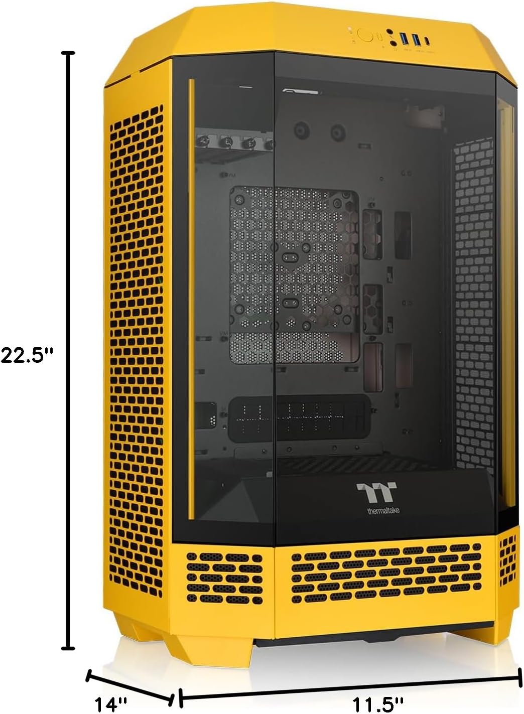 Thermaltake Tower 300 Bumblebee Micro-ATX Case; 2x140mm CT Fan Included; Support Up to 420mm Radiator; Optional Chassis Stand Kit Allows Horizontal Display; CA-1Y4-00S4WN-00; 3 Year Warranty