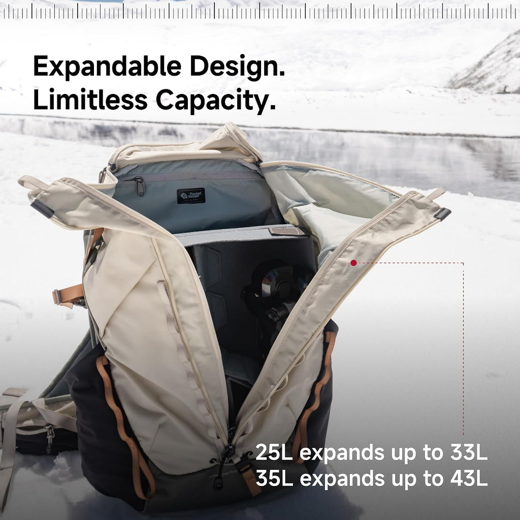 VSGO Pocket Ranger Expandable 25L-33L Photography & Outdoor Backpack – Lightweight Camera Bag for Hiking, Mountaineering, Travel