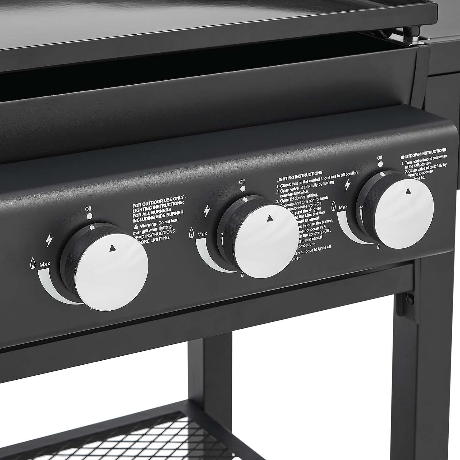 5 Burners Propane Gas Grill and Griddle Combo with Side Burner, 3 in 1 Griddle Grill and Porcelain-Enameled Cast Iron Grates, 56,000 BTU Outdoor Cooking Barbecue Grill, Black