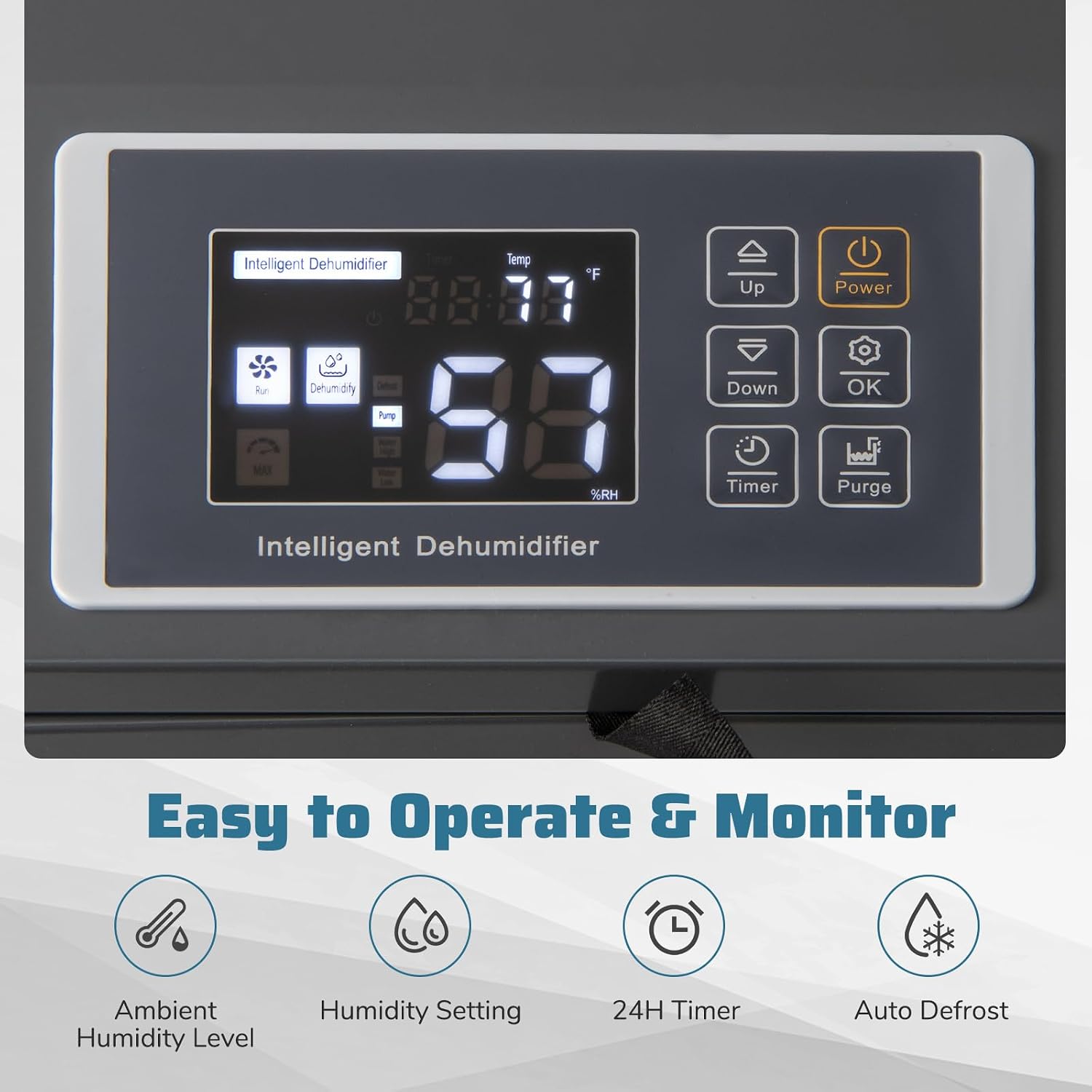 COSTWAY 154 Pints Commercial Dehumidifier with Pump, Portable Industrial Heavy Duty Large Dehumidifier with Drain Hoses for Basements, Job Sites (Blue, 16' x 16' x 31.5')