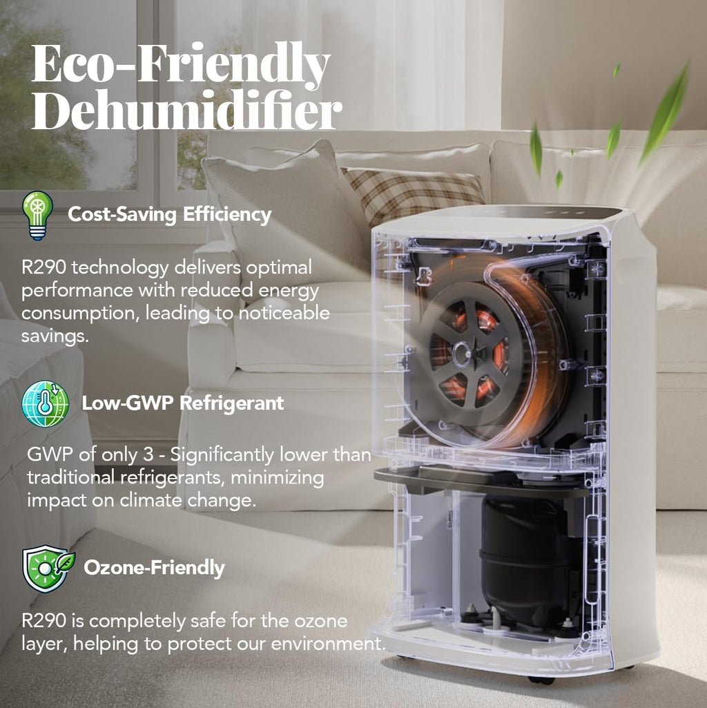 Energy Star 2024 Dehumidifier for Basement & Home, Up to 5500 Sq. Ft, 90 Pint Smart Wi-Fi Control, 1.45 Gal Tank with Drain Hose, 3 Modes, Auto Defrost, Timer & Child Lock