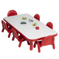 Children's Factory BaseLine Toddler Table & 6 Chairs Set, Daycare Seating for Toddlers, Toddler Desk & Chairs, Red