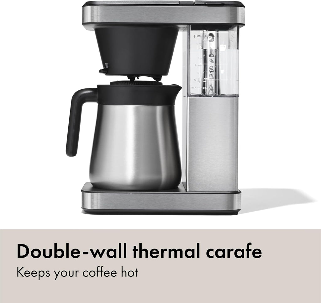 OXO Brew 8-Cup Coffee Maker - Single-Serve & Carafe, Thermal Stainless Steel, SCA Certified