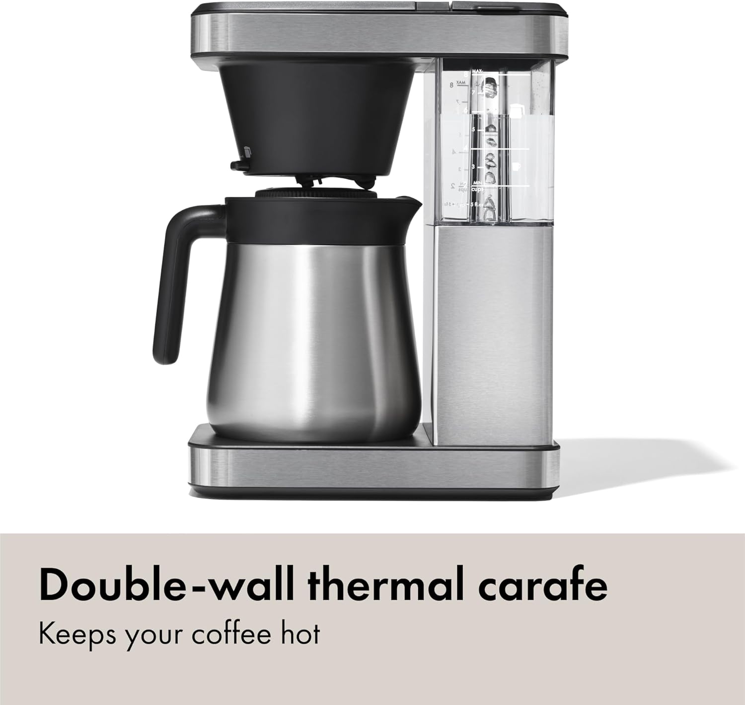 OXO Brew 8-Cup Coffee Maker - Single-Serve & Carafe, Thermal Stainless Steel, SCA Certified
