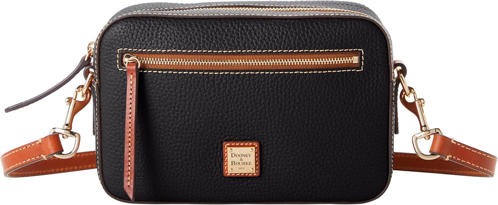 Dooney & Bourke Women's Camera Zip Crossbody in Pebble Grain Leather, Small Handbag with Adjustable Shoulder Strap