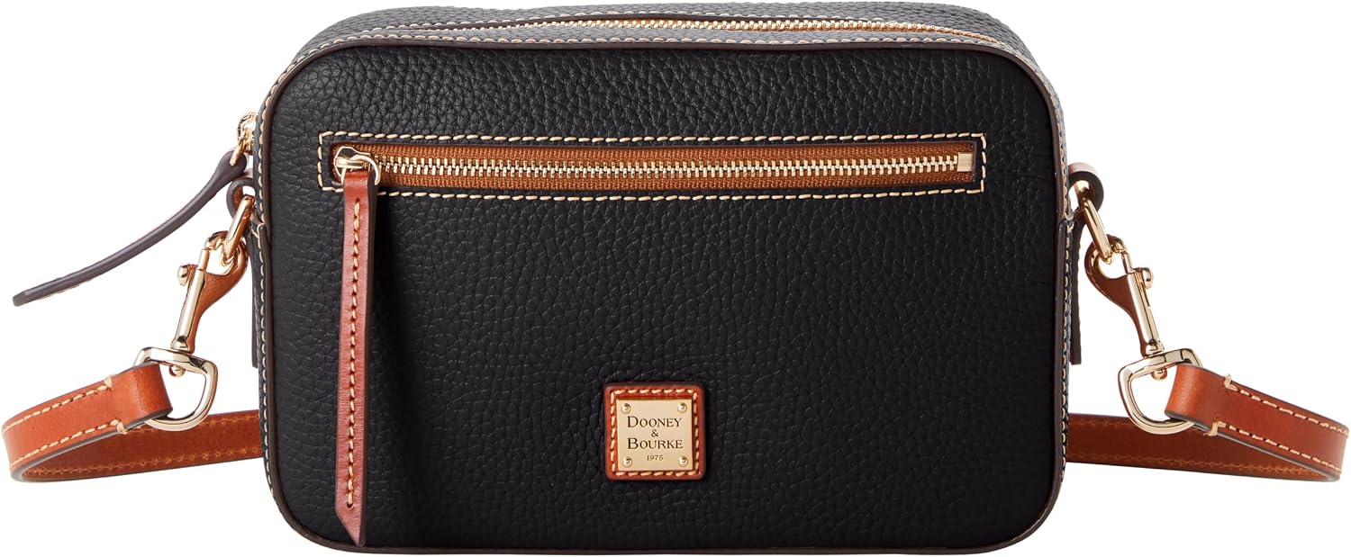 Dooney & Bourke Women's Camera Zip Crossbody in Pebble Grain Leather, Small Handbag with Adjustable Shoulder Strap