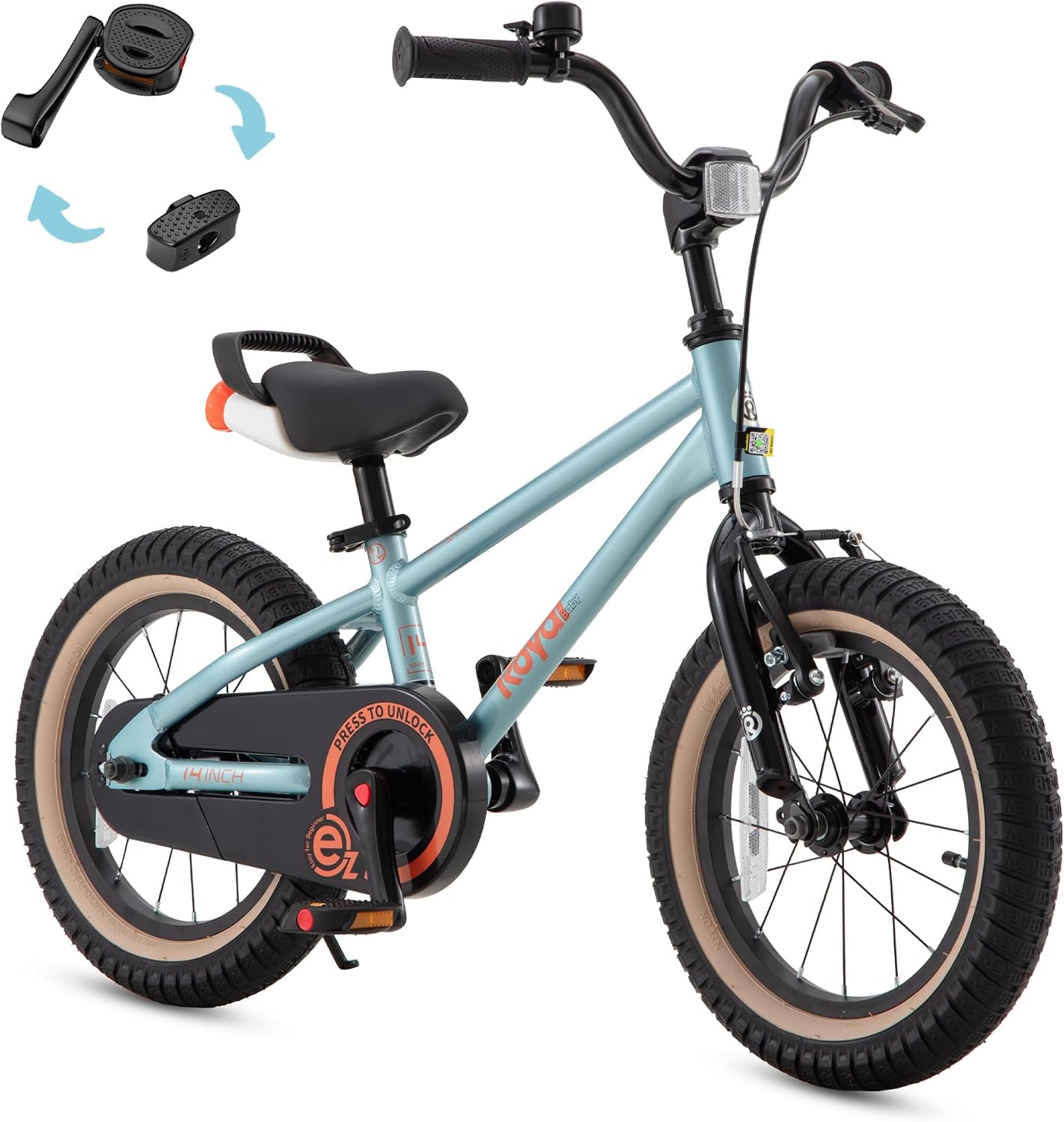 RoyalBaby EZ Kids Bike, Lightweight Aluminum 2-in-1 Balance to Pedal Bike for Beginners Easy Learn Biking, Boys Girls