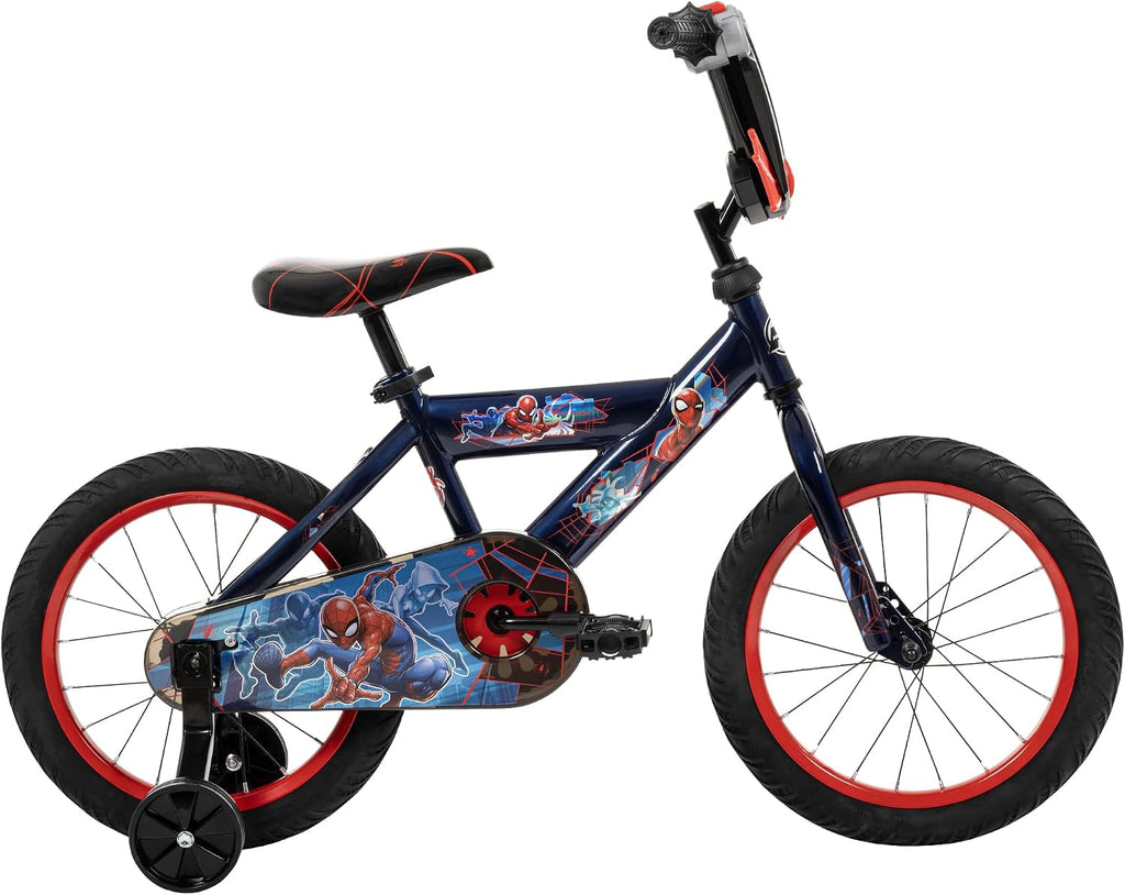 Huffy Disney and Marvel 12/16 Inch Boy's Bike for Kids, Multiple Color Options and Designs Available, Ideal for Ages 3+ Years Old, Removable Training Wheels, Adjustable Seat, Simple Coaster Brake