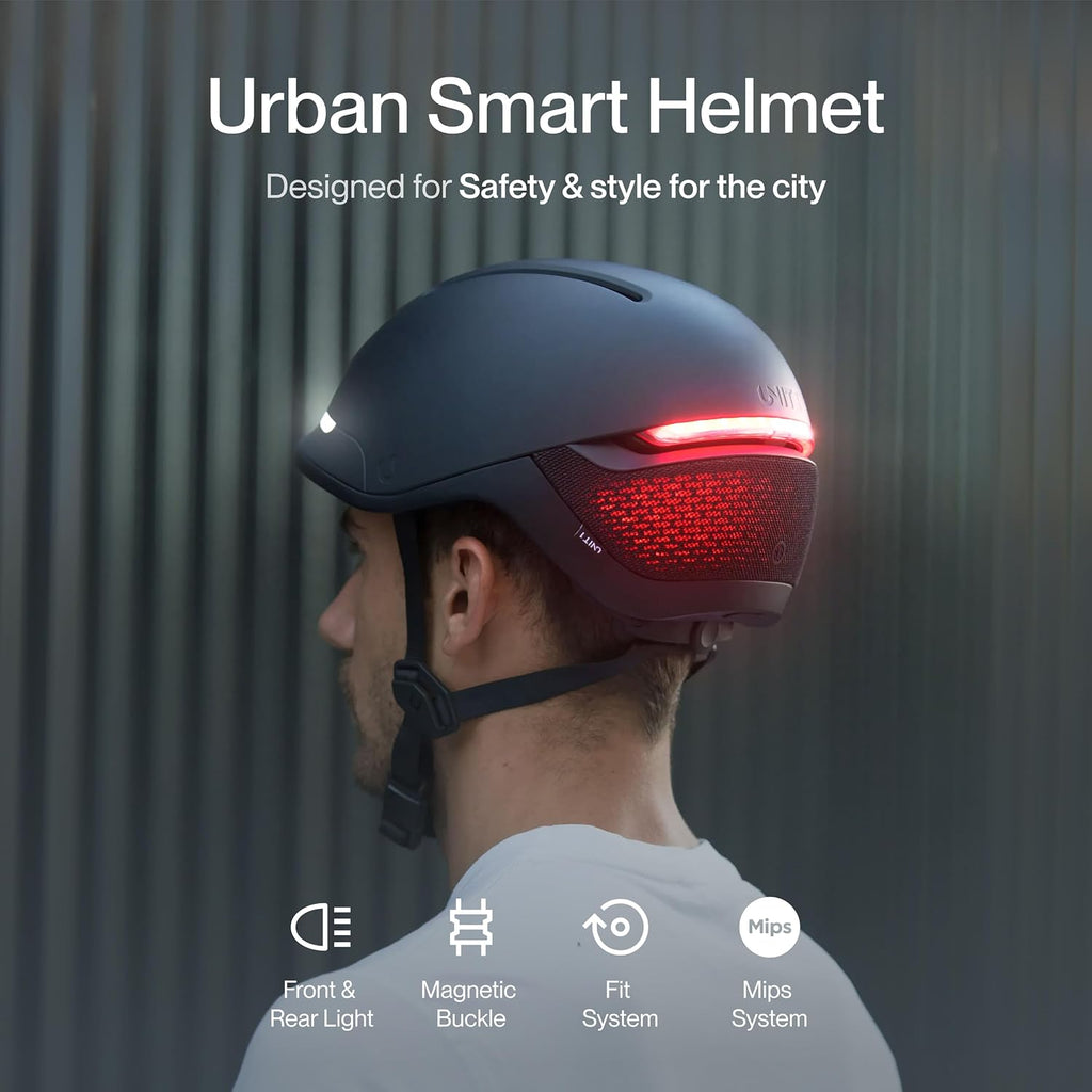UNIT 1 FARO Smart Bike Helmet with Integrated Lights, Turn Signals & Magnetic Visor | Urban Cycling & Commuter Helmet for Adults