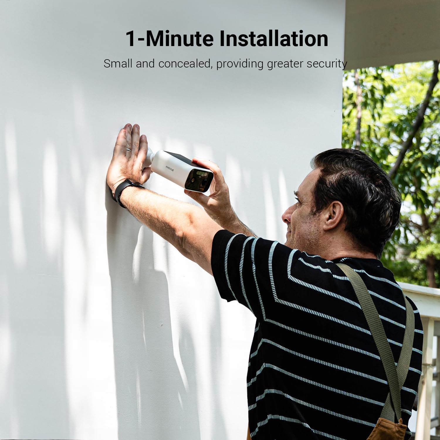 ANSQUE Solar Security Cameras Wireless Outdoor, 2-Cam-Kit, 2K Home Security Camera System, 365-Day Battery Life, No Subscription Fee, Easy to Install, Color Night Vision, Local Storage