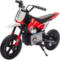 WEEROCK 24V Kids Electric Motorcycle 5+ Years Old, Child Ride On Electric Dirt Bike, Rear Shock Absorber, LED Breath Lamp, Bluetooth for Boys Girls Children Electria Toy Gift, Red