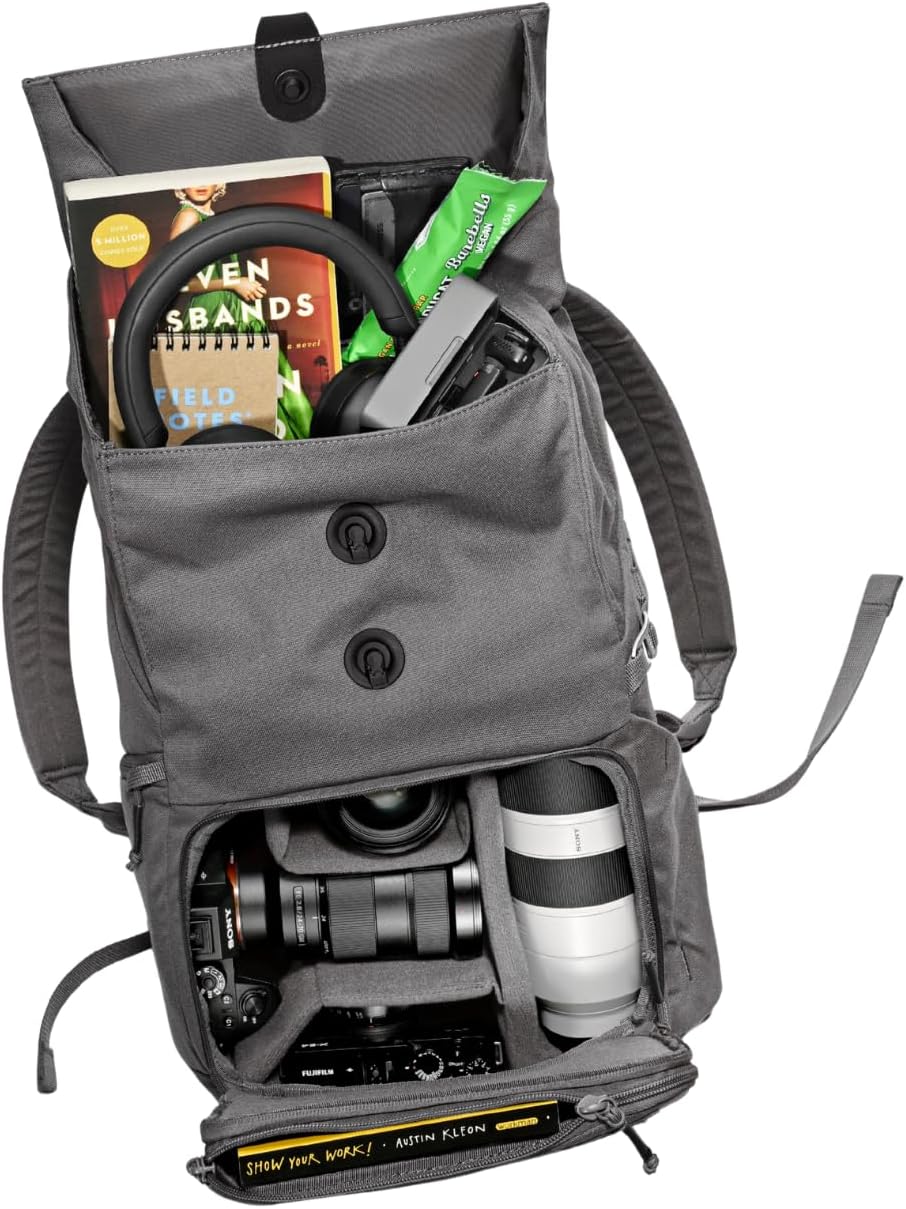 BREVITE - The Runner - Compact Camera Backpacks for Photographers - A Minimalist & Travel-friendly Photography Backpack Compatible With Both Laptop & DSLR Accessories 18L (Charcoal Gray)