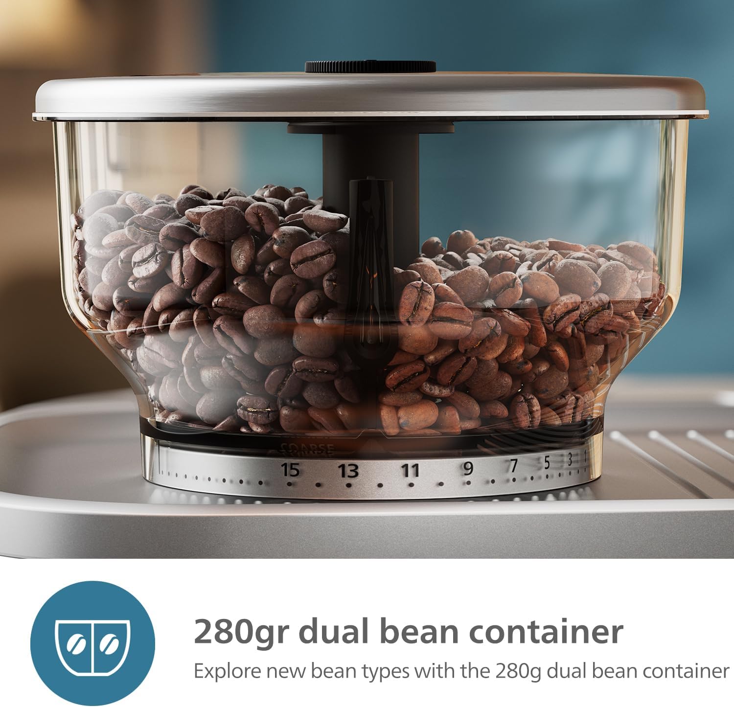 PHILIPS Barista Brew Semi Automatic Espresso Machine - Single & Double Espresso + Americano Button, 280g Dual Bean Container, Intuitive Guidance, Calibrated Tamping, Metal Cappuccino (PSA3228/41)