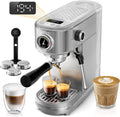 HIBREW H10B - Professional Espresso Machine - Cappuccino Maker with Milk Frother, Adjustable Temperature & Cup Volume, with Display, Pressure Gauge & Stainless Steel Body