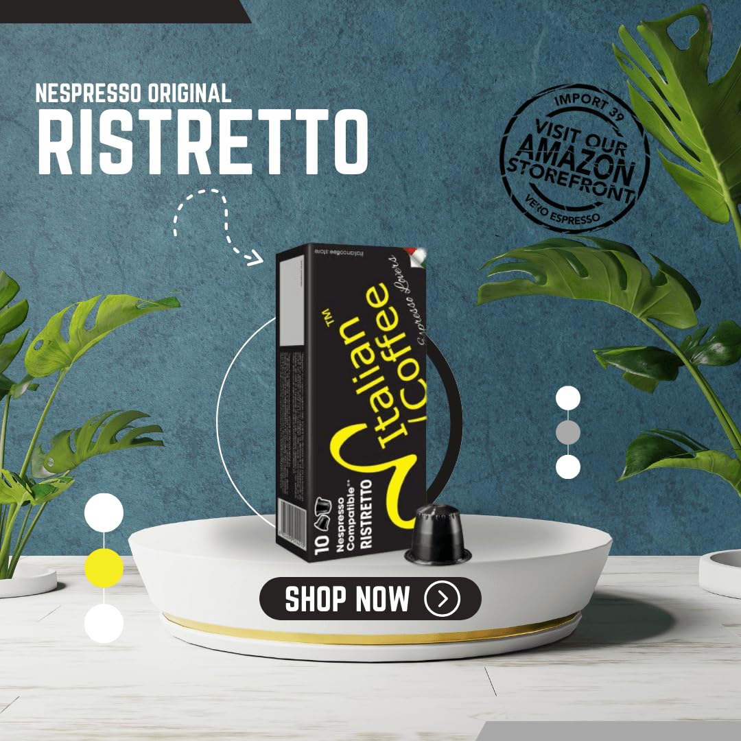 Italian Coffee for Espresso Lovers capsules compatible with Nespresso Original Line machines (Ristretto Regular, 800 Count (Pack of 1))