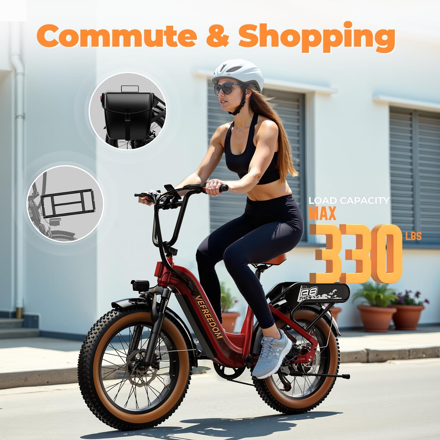 EUY Electric Bike for Adults with Peak 1500W Motor, 48V 20Ah Removable Battery Fast Ebike,Max 70Miles,20' x4.0 Fat Tire Commuting Electric Mountain Bike,7-Speed, Step-Thru Bicycle