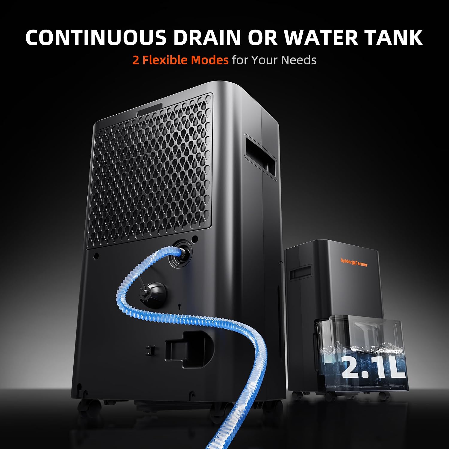 SPIDER FARMER Dehumidifier,38 Pints Plant Dehumidifier with Drain Hose,Temperature & Humidity Sensor Probe,24H Timer Function, Compressor Entfeuchter for Grow Tent,Home and Basement